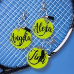 Lot de 2 Porte-Clés pour Sac de Tennis Personnalisé avec Nom Cadeau pour Amateur de Tennis Membre d'Une Équipe de Tennis