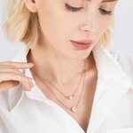 Personalized Pearl Layered Initial Disc Sterling Silver Necklace Birthday Anniversary Christmas Gift for Woman Girlfriend