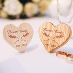 Personalized Heart Wooden Wedding Ring Box Holder Wedding Gift for Couple Bridegroom Bride