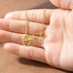 Collier Breloque Personnalisable avec Nom Pendentif Guitare Électrique Rock Musique Cadeau pour Guitariste Musicien