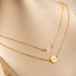 Personalized Pearl Layered Initial Disc Sterling Silver Necklace Birthday Anniversary Christmas Gift for Woman Girlfriend