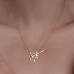 Collier Breloque Personnalisable avec Nom Pendentif Guitare Électrique Rock Musique Cadeau pour Guitariste Musicien