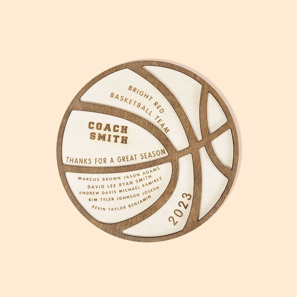 Personalizado Baloncesto Fútbol Voleibol Fútbol Placa de Entrenador Equipo Deportivo 3D Madera Placa en capas Grabado con Nombre Mensaje Entrenador Re