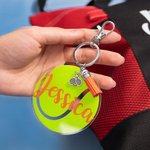 Lot de 2 Porte-Clés pour Sac de Tennis Personnalisé avec Nom Cadeau pour Amateur de Tennis Membre d'Une Équipe de Tennis