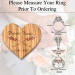 Personalized Heart Wooden Wedding Ring Box Holder Wedding Gift for Couple Bridegroom Bride