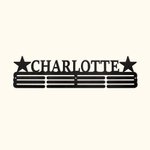 Personalized Medal Name Hanger Holder Award Display Rack with Stars Decoration Metal Art Sign Gift for Winner Athletes Researcher