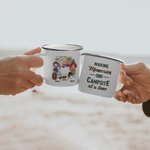 Gepersonaliseerde Making Memories One Campsite at A Time Emaille mok voor echtpaar vriend kampeerder cadeau
