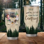 Vaso personalizado Life Is Better When You're Camping Forest Landscape 30oz Regalo de cumpleaños Regalo de camping