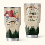 Gepersonaliseerde Apparently We're Trouble Together Who Knew Camping Couple 30oz Tumbler Gift voor Camping Couple