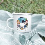 Gepersonaliseerde echtgenoot en echtgenote Camping Partners voor het leven emaille mok Gifts voor kamperen echtpaar Gift