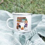 Taza esmaltada personalizada Let's Sit by Campfire and Watch People Park Their Campers 11oz para los amantes del camping Regalos de Navidad