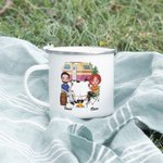 Gepersonaliseerde Making Memories One Campsite at A Time Emaille mok voor echtpaar vriend kampeerder cadeau
