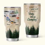 Gepersonaliseerde Baby Let's Go Camping Bos Reizen Vakantie 30oz Tumbler Valentijnsdag Gift