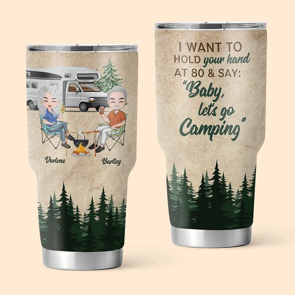 Gepersonaliseerde Baby Let's Go Camping Bos Reizen Vakantie 30oz Tumbler Valentijnsdag Gift