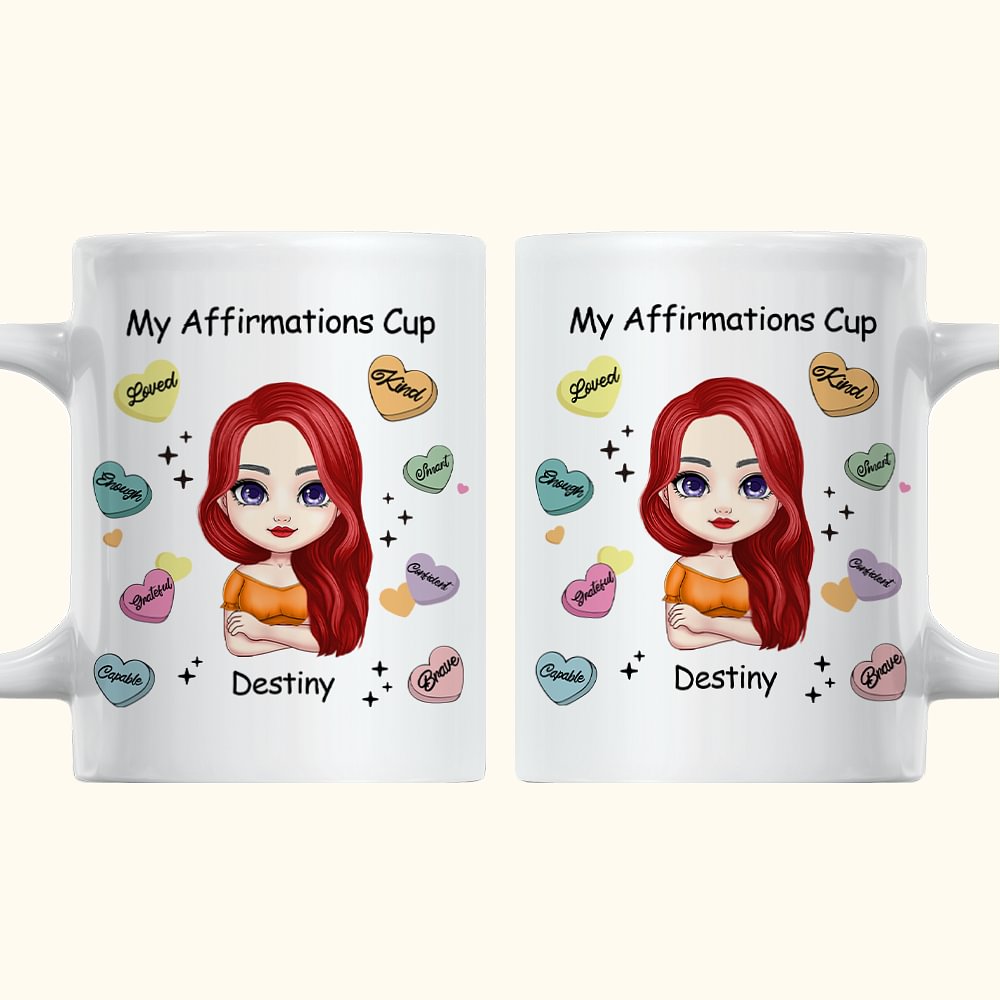 Tasse personnalisée Mes Affirmations Tasse en céramique blanche Affirmation quotidienne Cadeau d'inspiration pour le bureau et la maison