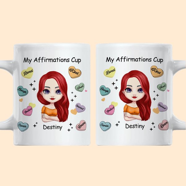 Taza personalizada de cerámica blanca con afirmaciones diarias Regalo inspirador para la oficina y el hogar