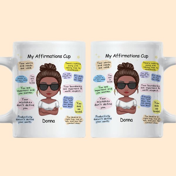 Personalizzata You Are So Loved Positive Affirmations My Affirmations Cup Tazza in ceramica bianca Regalo di compleanno anniversario Maniglia tipo C