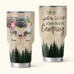Vaso personalizado Life Is Better When You're Camping Forest Landscape 30oz Regalo de cumpleaños Regalo de camping