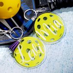 Personalised Multicolor Pickleball Acrylic Keychain Bag Tag Pickleball Gifts for Pickleball Fans Friends or Family