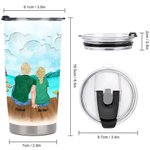 Personalizzato Beach Sea Making Memories Family and Dog Camping Quotes 20oz Tumbler per bevande calde e fredde Regalo di anniversario