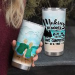 Personalizzato Beach Sea Making Memories Family and Dog Camping Quotes 20oz Tumbler per bevande calde e fredde Regalo di anniversario