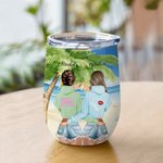 Personnalisé Non Sisters By Blood But Sisters By Heart Vacation Wine Tumbler Best Friends Gifts with Insulation Effect (Pas de sœurs par le sang mais 