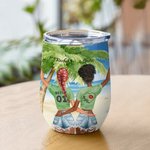 Personalizzato Sand and Sea Girls Trip Love You To The Beach And Back Wine Tumbler Regali per le migliori amiche Adatto per liquidi caldi e freddi