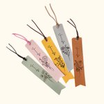 Personalised Birth Flower Leather Name Bookmark for Book Lover Reader Writer Students Friends Birthday Graduation Thank You Gift