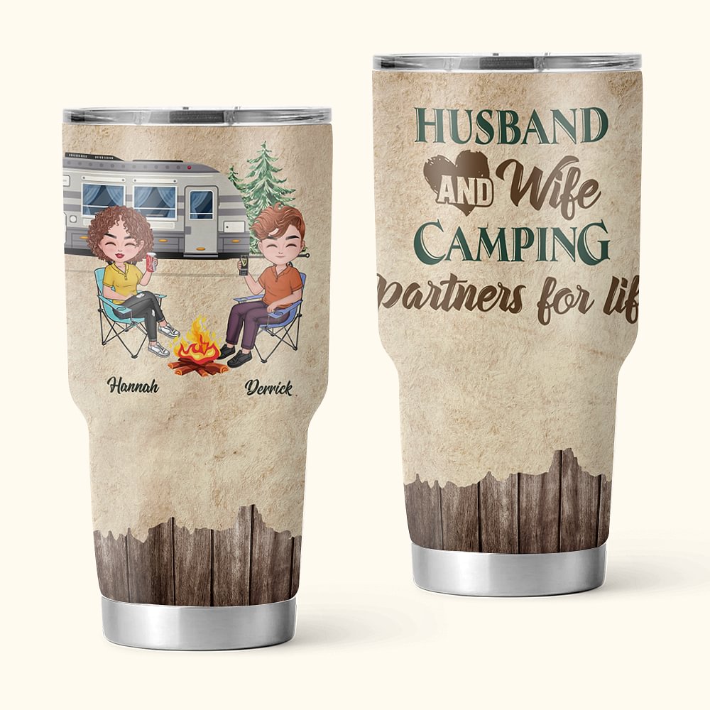 Camping personnalisé Partenaires pour la vie Voyage avec l'être aimé Tumbler 30oz Couple Gift Birthday Gift