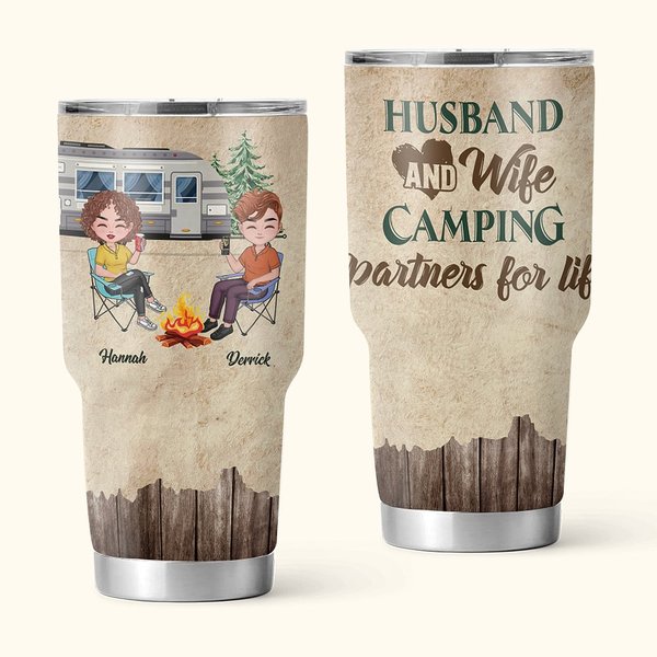 Personalised Camping Partners For Life Travel With Loved One 30oz Tumbler Couple Gift Birthday Gift