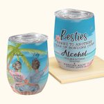 Gepersonaliseerde Beach Seagull Vacation Alcohol Tolerating Idiots Keeping Each Other Sane Wine Tumbler Besties Gifts Gemakkelijk schoon te maken
