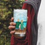 Personalizzato Beach Sea Making Memories Family and Dog Camping Quotes 20oz Tumbler per bevande calde e fredde Regalo di anniversario