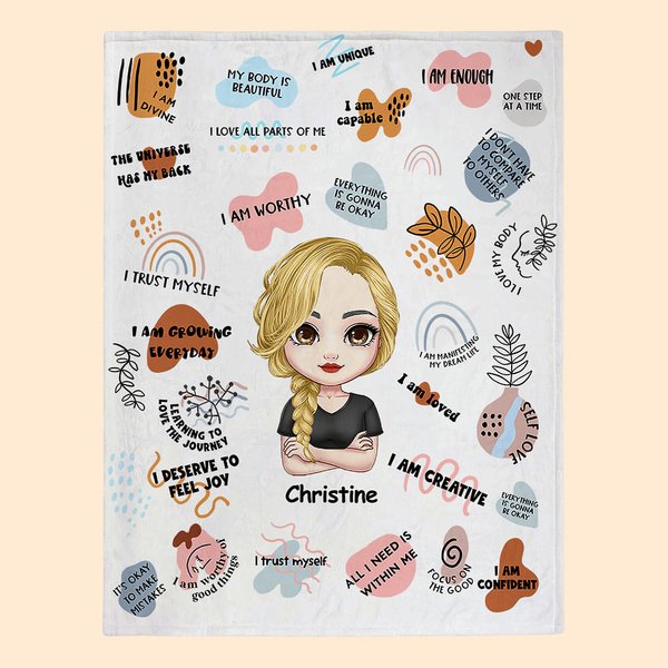 Personnalisé Daily Reminders I Am Growing Everyday Everything Is Gonna Be OK Blanket Encouragement Quotes Skin Friendly