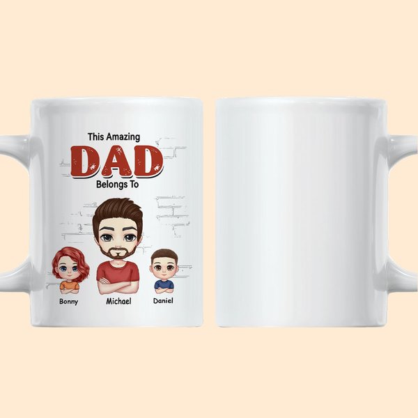 Amazing Dad Ceramic Mug with Kids Names