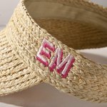 Personalisierte bestickt Stroh Sonne Visier Frauen Raffia Hut Sonnenhut mehrere Farben für Outdoor-Beruf Strand