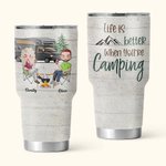 Personalisierte besser Camping Leben Paar Reisen sonnigen Tag Urlaub 30oz Becher Jahrestag Geschenk