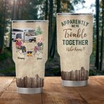 Personalizzato We're Trouble Together Coppia di campeggio Scenario naturale 30 oz Tumbler Regalo per gli appassionati di campeggio