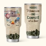 Ricordi di campeggio personalizzati Vacanza di coppia con sfondo verde militare Tumbler da 30 oz Regalo di anniversario Regalo per gli appassionati di