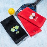 Personalised Pickleball Paddles Crossed Embroidery Design Super Absorbent Soft Lightweight Sports Towel with Loop Father Gift Pickleball Player Gift