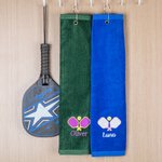 Personalised Pickleball Paddles Crossed Embroidery Design Super Absorbent Soft Lightweight Sports Towel with Loop Father Gift Pickleball Player Gift