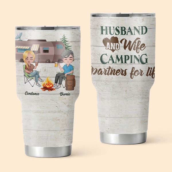 Personalizado Marido y Mujer Camping Vacaciones Viajes Vida 30oz Vaso Pareja Regalo