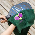 Personalised Pickleball Paddles Crossed Embroidery Design Super Absorbent Soft Lightweight Sports Towel with Loop Father Gift Pickleball Player Gift