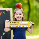 Segno personalizzato di ritorno a scuola con matita in legno per il primo giorno di scuola Preschool Kindergarten Photo Prop Forniture