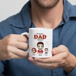 Personalised Amazing Dad Belongs to His Kids Ceramic Mug with Names Birthday Father's Day Gift for Him