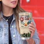Ricordi di campeggio personalizzati Vacanza di coppia con sfondo verde militare Tumbler da 30 oz Regalo di anniversario Regalo per gli appassionati di