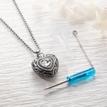 Personalizada Corazón Piedra Preciosa Colgante Urna Collar para cenizas con nombre grabado Cremación Joyería Memorial Regalo para las mujeres