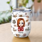Gepersonaliseerde Mijn Positieve Affirmaties Dagelijkse Herinneringen Leuke Geïsoleerde Wijn Tumbler met Deksel 12oz voor Koffie Wijn Verjaardag voor 