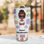 Personalisierte meine positive Affirmationen tägliche Erinnerungen isoliert Edelstahl gebogen Becher 30oz für Eis und heißes Getränk Geburtstag für Fr