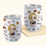 Personalisierte tägliche Erinnerungen Affirmationen niedlich isoliert Wein Becher mit Deckel 12oz für Kaffee Wein Geburtstag für Frauen Mädchen