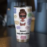 Personalisierte meine positive Affirmationen tägliche Erinnerungen isoliert Edelstahl gebogen Becher 30oz für Eis und heißes Getränk Geburtstag für Fr